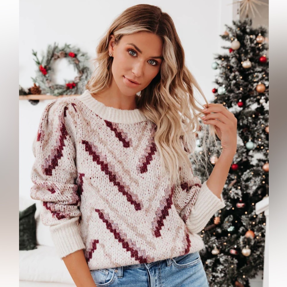 Free Spirit Chevron Knit Sweater